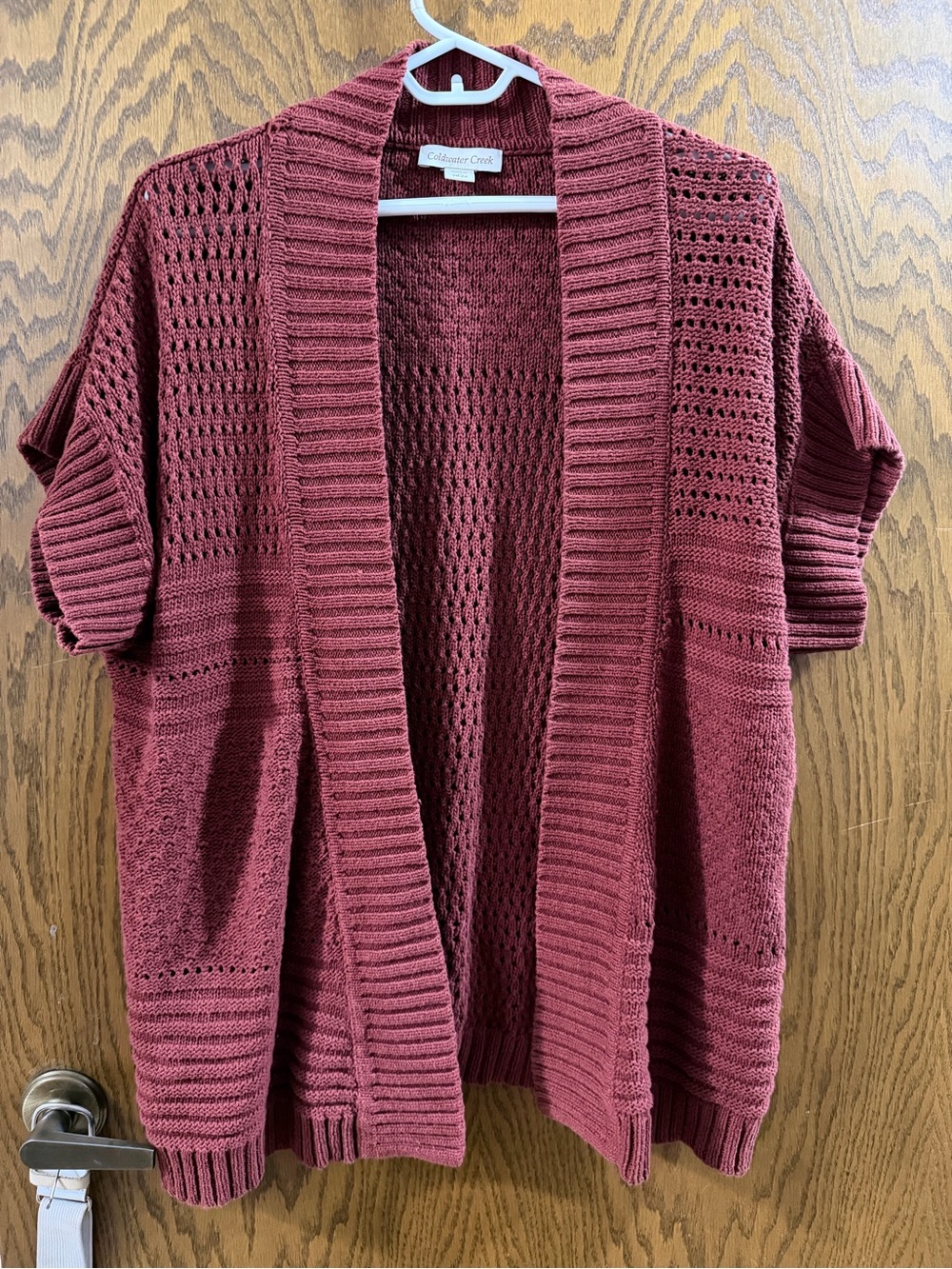 Coldwater Creek Open-Front Knit Cardigan - Burgundy/Brown Size 2X